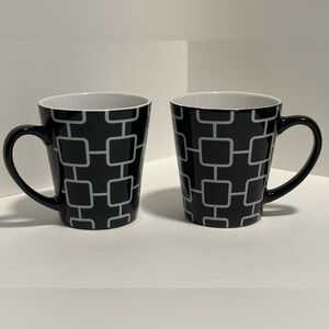 Great Gatherings Black Geometric Mugs Set of 2